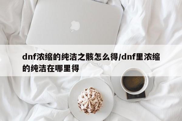 dnf浓缩的纯洁之骸怎么得/dnf里浓缩的纯洁在哪里得